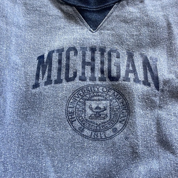 Vintage University of Michigan Denim Kids Sweatshirt Pullover Sz 2-3 Made in USA - Picture 2 of 8